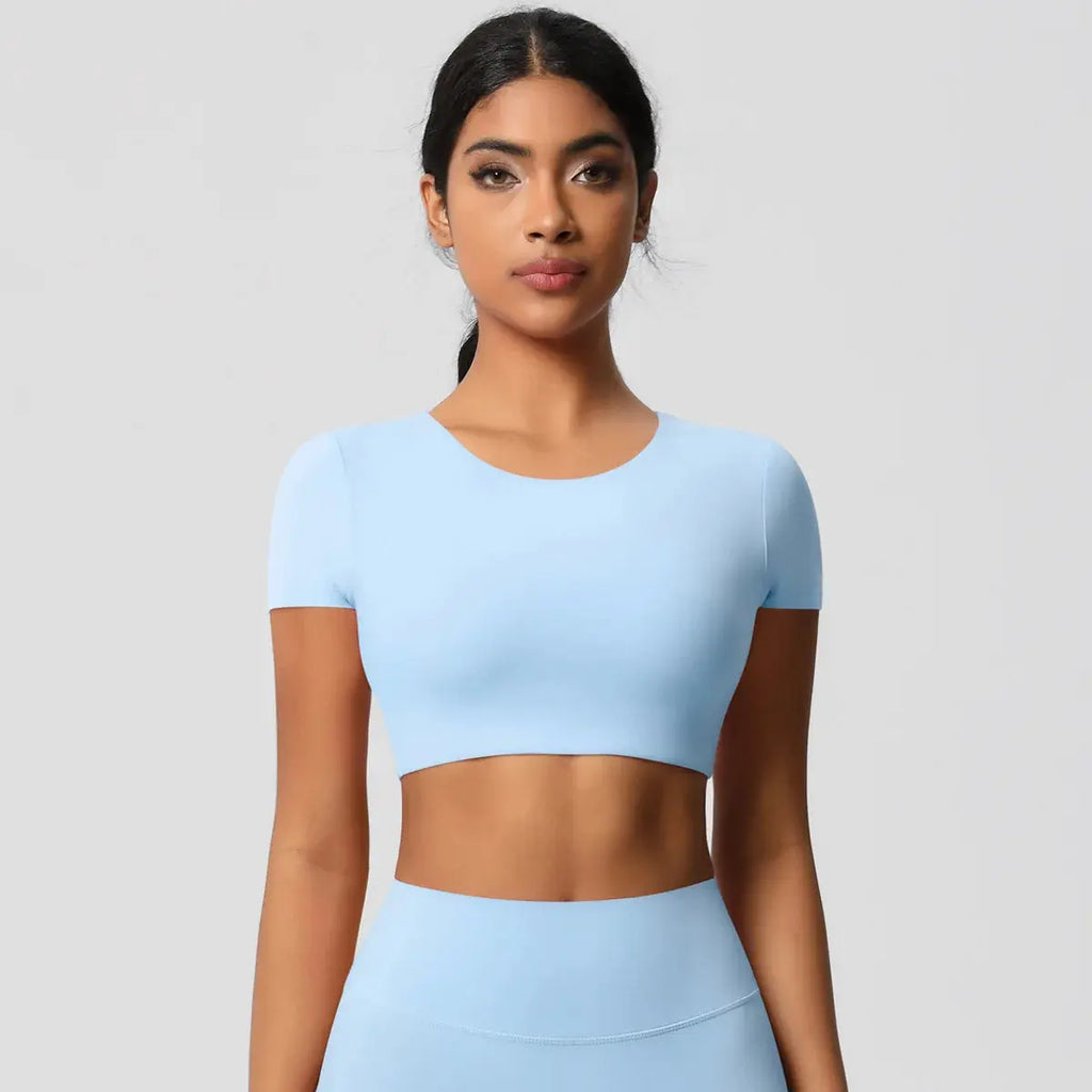 Ensemble Yoga Femme 2 Pièces Sans Manches Col Halter Côtelé Sans Couture - Y3530118