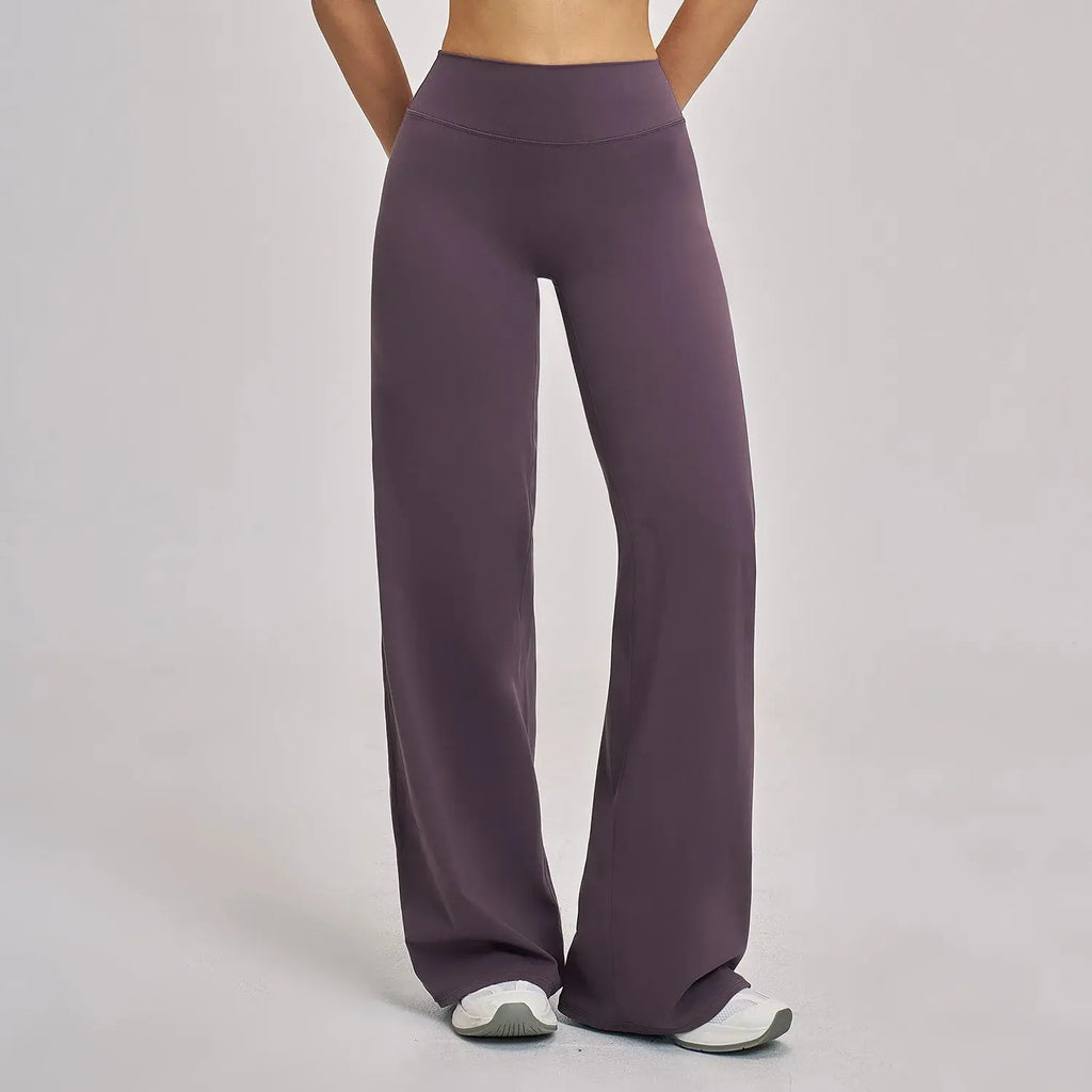 Pantalon Yoga Femme Droit Large - Taille Haute et Contrôle Abdominal