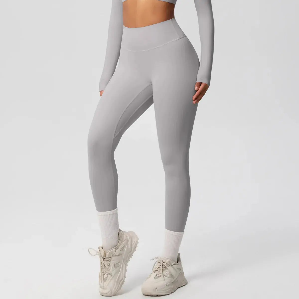 Ensemble Yoga Femme 2 Pièces Sans Manches Col Halter Côtelé Sans Couture - Y3530118