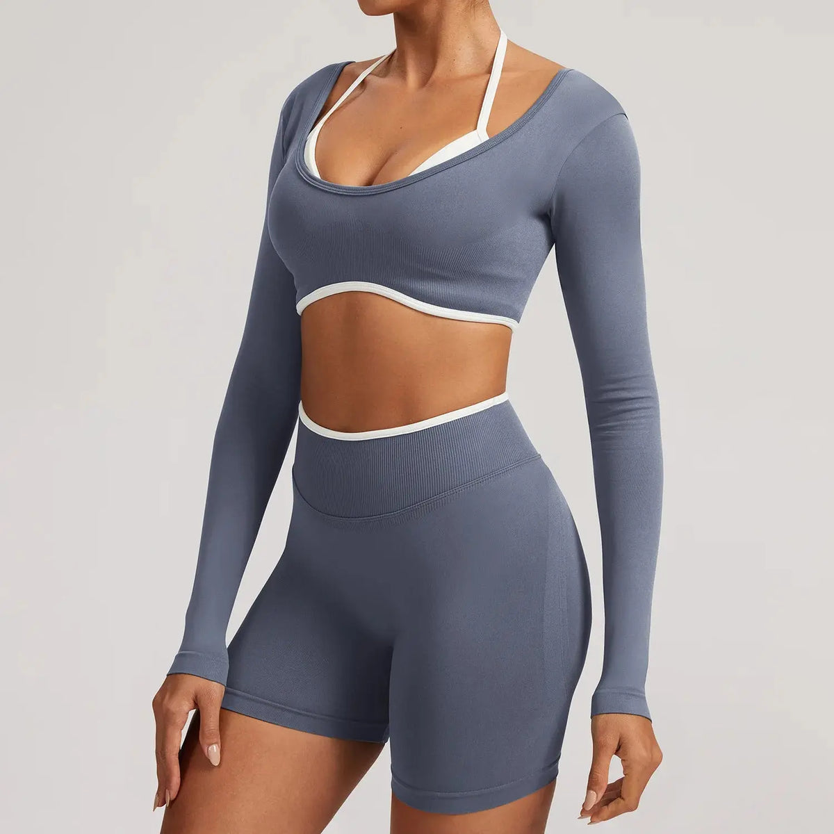 Ensemble Yoga Femme 2 Pièces Sans Couture - Legging Taille Haute et Soutien-Gorge pour Fitness