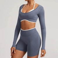Ensemble Yoga Femme 2 Pièces Sans Couture - Legging Taille Haute et Soutien-Gorge pour Fitness