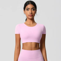 Ensemble Yoga Femme 2 Pièces Sans Manches Col Halter Côtelé Sans Couture - Y3530118