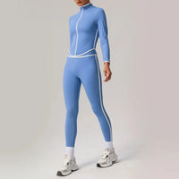 Ensemble de Yoga Femme à Rayures Blanches Automne