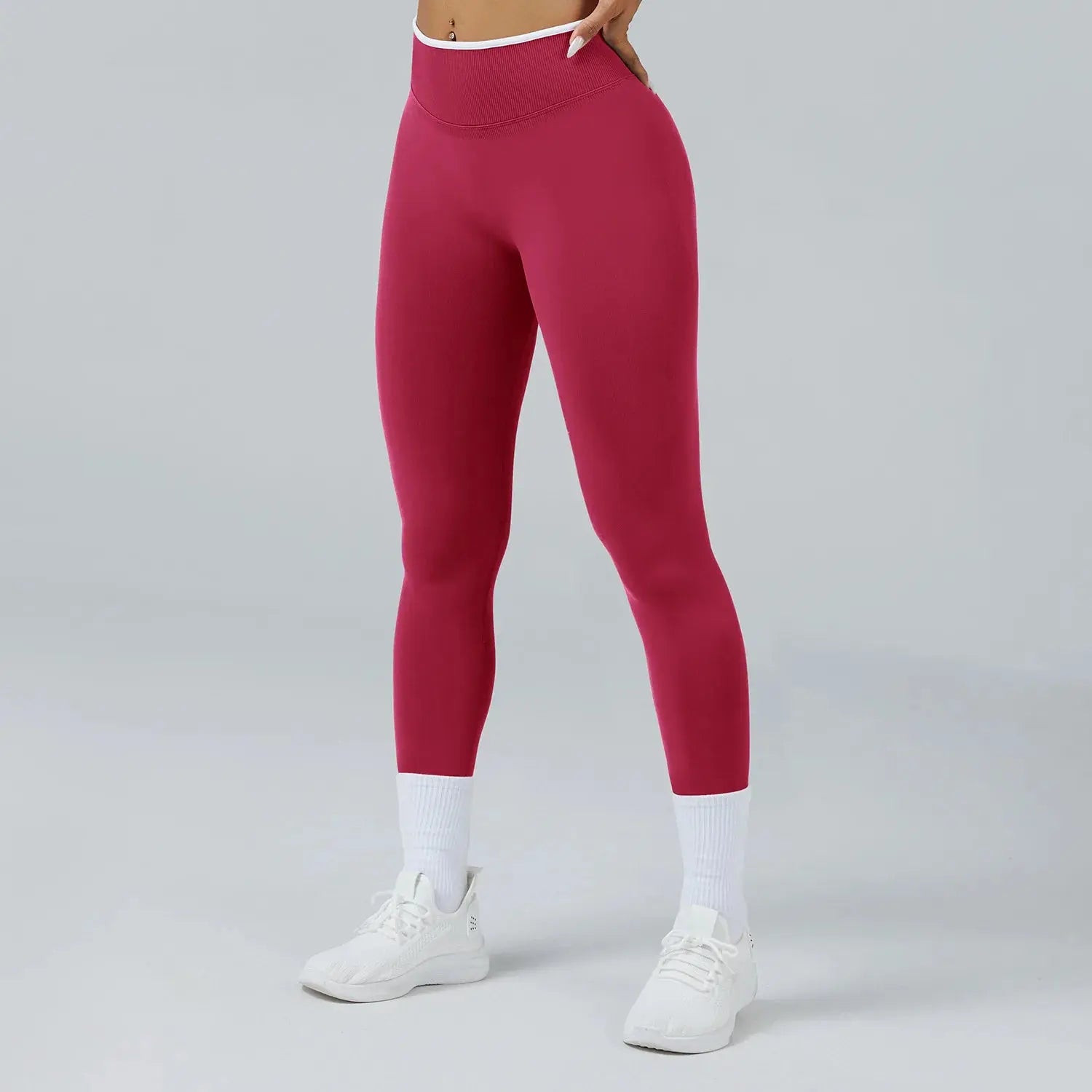 Ensemble Yoga Femme 2 Pièces Sans Couture - Legging Taille Haute et Soutien-Gorge Color Block