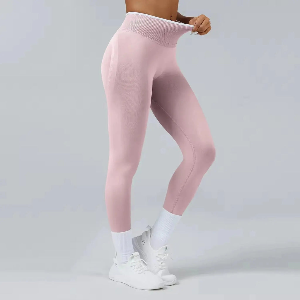 Ensemble Yoga Femme 2 Pièces Bloc Couleur Léopard Sans Couture - New Trend