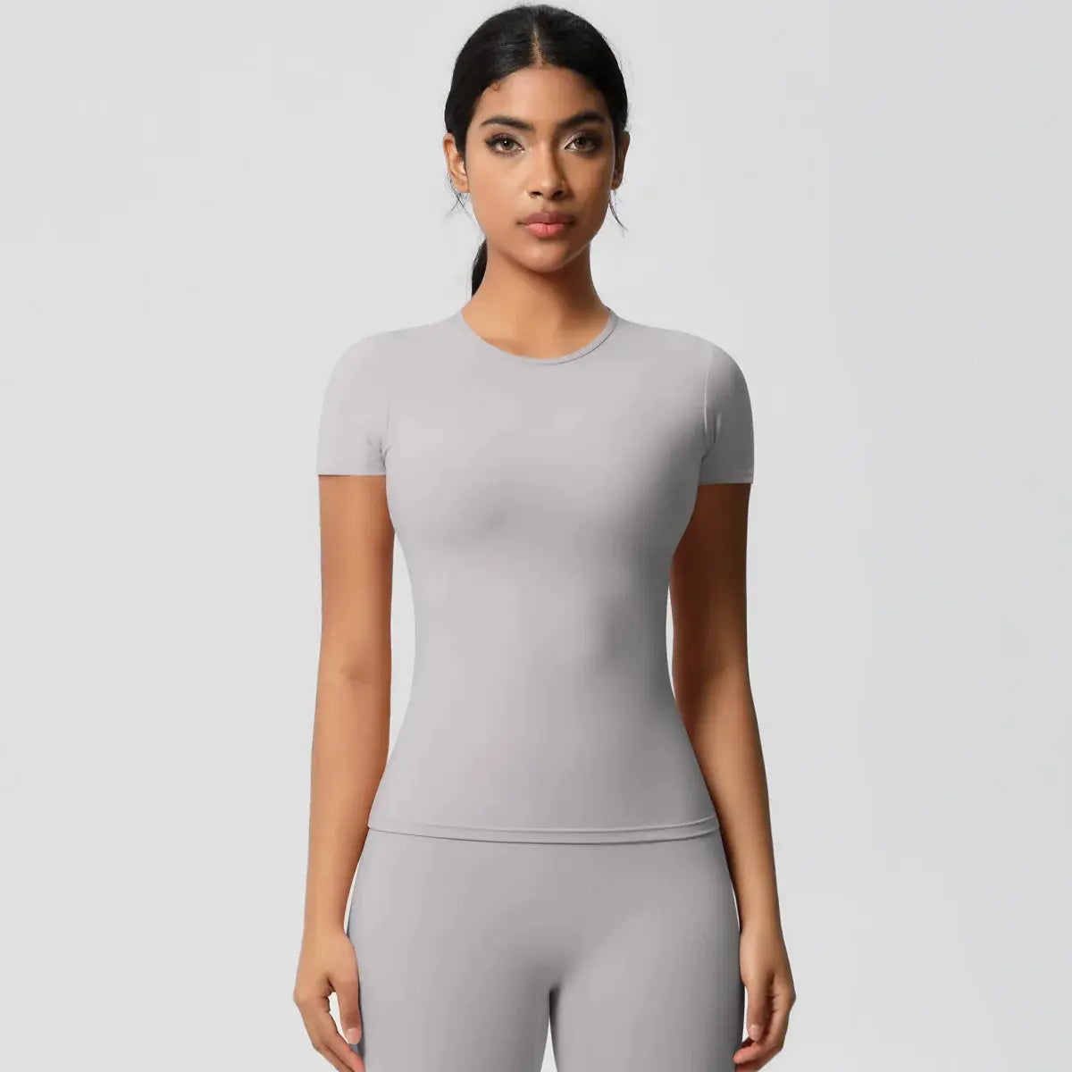 Ensemble Yoga Femme 2 Pièces Sans Manches Col Halter Côtelé Sans Couture - Y3530118