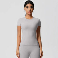 Ensemble Yoga Femme 2 Pièces Sans Manches Col Halter Côtelé Sans Couture - Y3530118