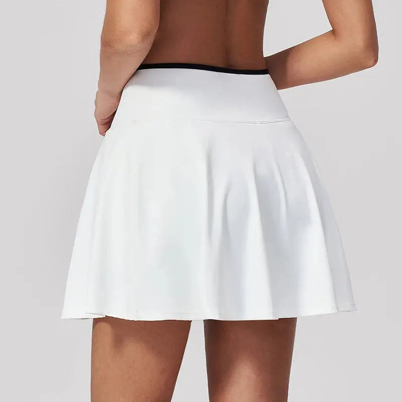 Jupe Short de Tennis Femme Bloc Couleur Taille V Anti-Transparence Poches - BM-TN593