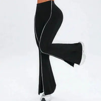 Pantalon Yoga Femme Taille Haute Légèrement Évasé - Compression et Séchage Rapide