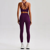 Ensemble Yoga Femme 2 Pièces - Soutien-Gorge Dos Croisé et Legging Taille Haute - JYTZ8697