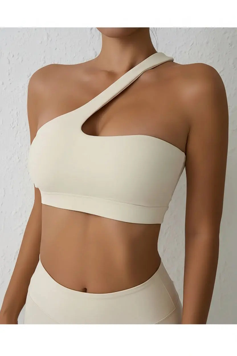 Soutien-Gorge Yoga Femme Une Épaule Sans Couture Maintien Élevé Sangles Y - WX18