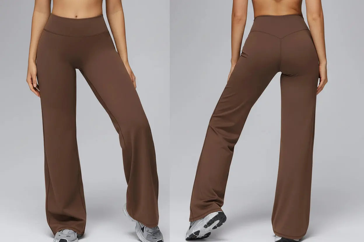 Pantalon Yoga Femme Droit Large - Taille Haute et Contrôle Abdominal
