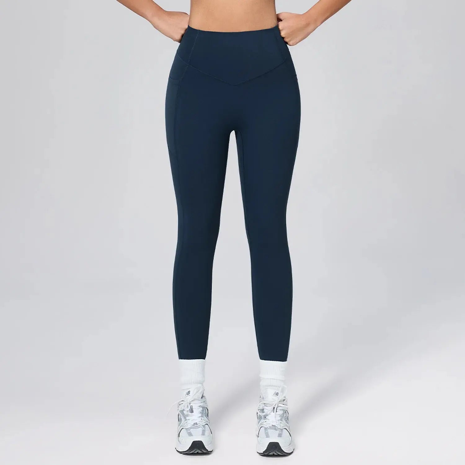 Legging Taille Haute Femme avec Poches Latérales - Extensible 4 Sens