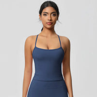 Ensemble Yoga Femme 2 Pièces Sans Manches Col Halter Côtelé Sans Couture - Y3530118
