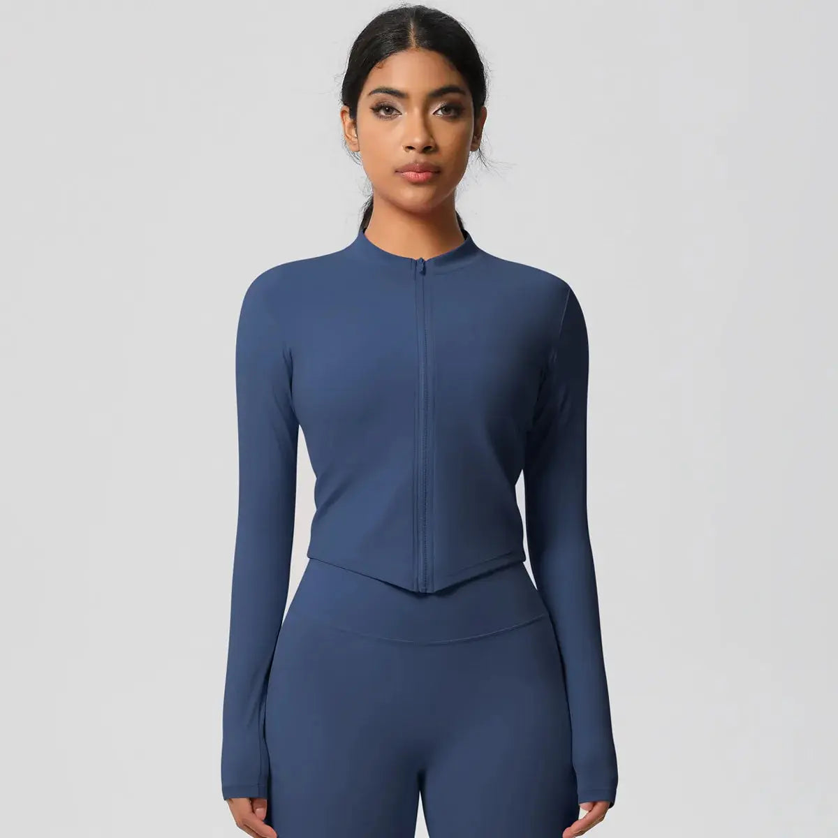 Ensemble Yoga Femme 2 Pièces Sans Manches Col Halter Côtelé Sans Couture - Y3530118