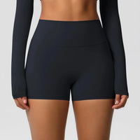 Ensemble Sport Femme 2 Pièces - Soutien-Gorge à Manches Longues et Short Taille Haute - 004