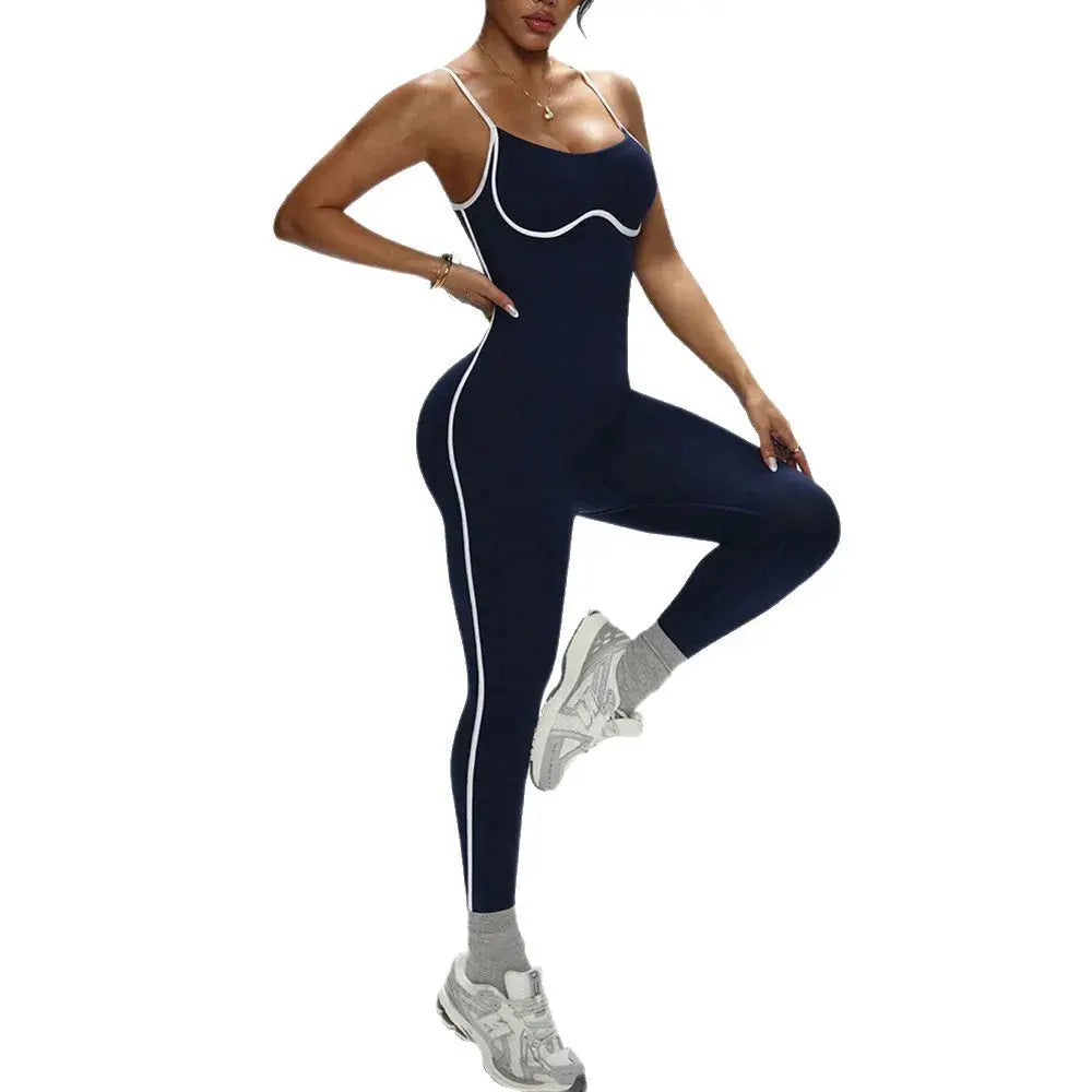 Body Femme Sans Couture Décolleté en V Sans Manches - Bloc Couleur Côtelé Séchage Rapide - lt4158