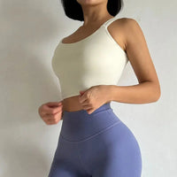Débardeur Femme Dos Nu à Bretelles Croisées - Col en U Couleur Unie