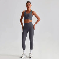 Ensemble Yoga Femme 2 Pièces - Soutien-Gorge Dos Croisé et Legging Taille Haute - JYTZ8697