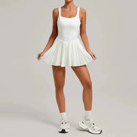 Robe de Tennis Femme Dos Nu à Short Intégré - Jupe Plissée
