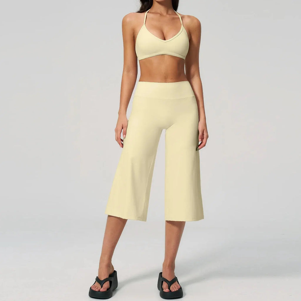 Ensemble 2 Pièces Dos Nu et Taille Haute pour Femme - Gym et Pilates