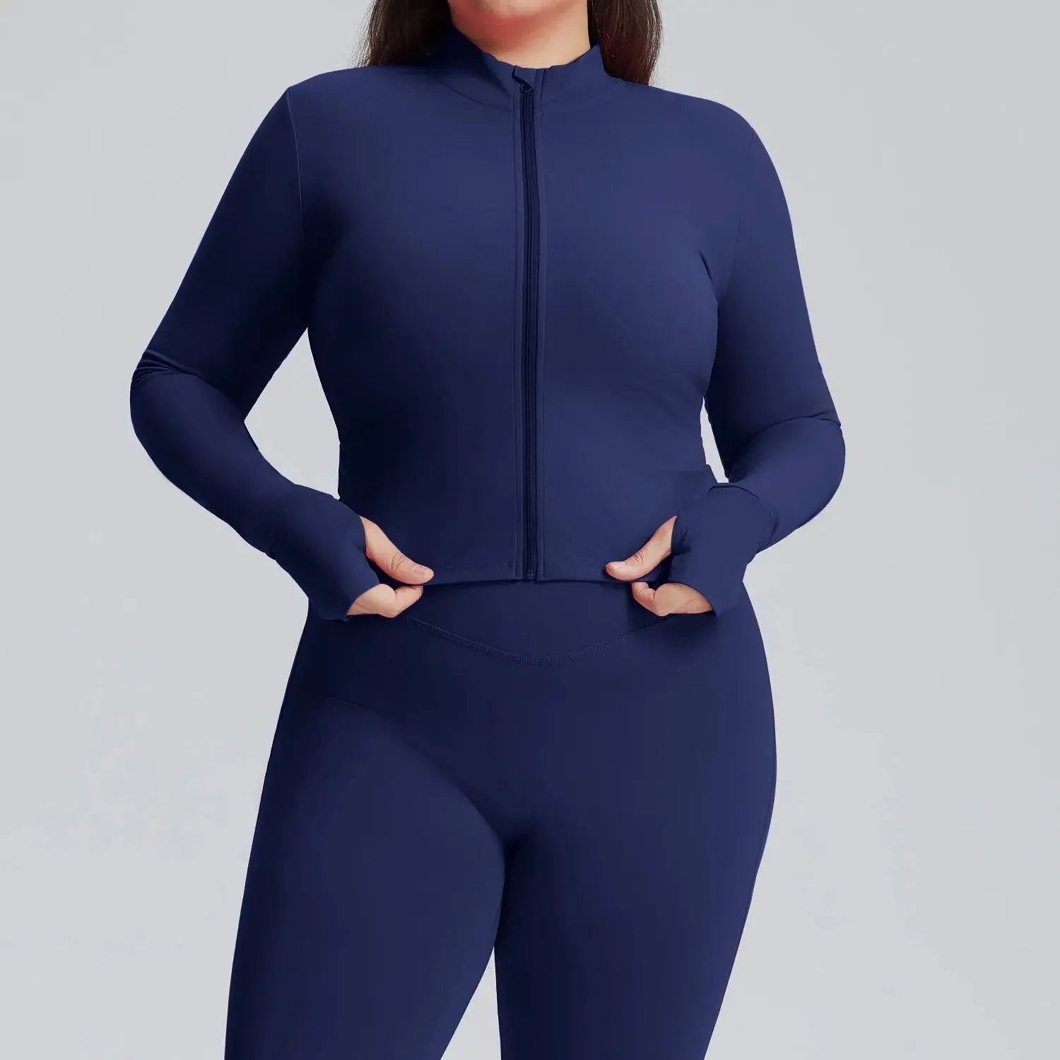 Ensemble Fitness Femme Grande Taille 3 Pièces - Soutien-Gorge, Legging et Veste