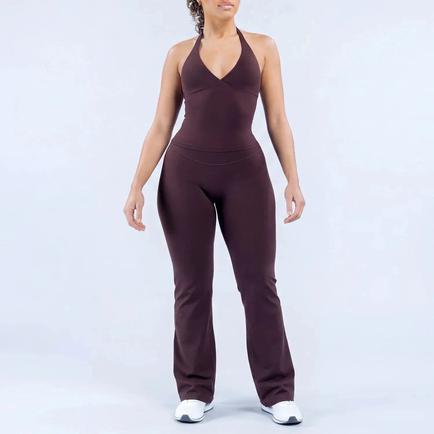 Ensemble Yoga Femme 2 Pièces Short Respirant - Nylon Spandex pour Pilates et Fitness