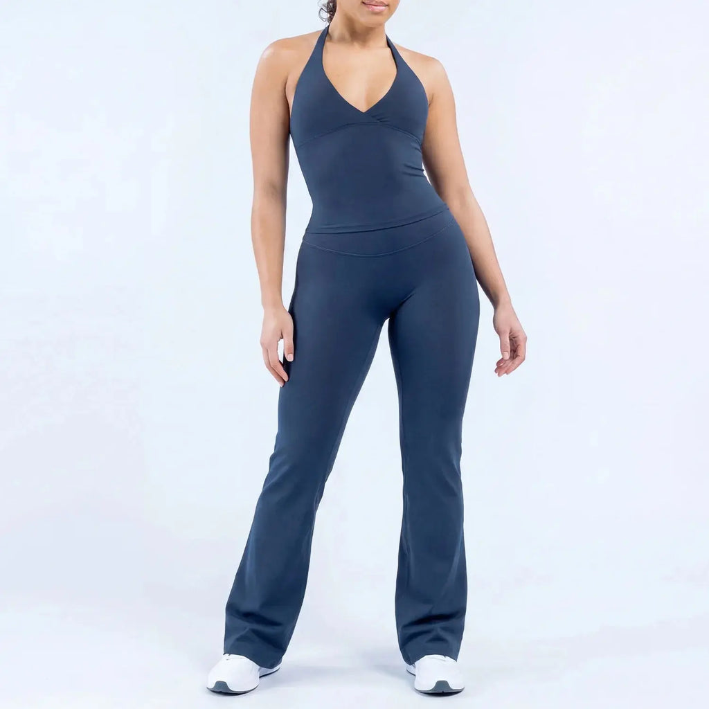 Ensemble Yoga Femme 2 Pièces Short Respirant - Nylon Spandex pour Pilates et Fitness