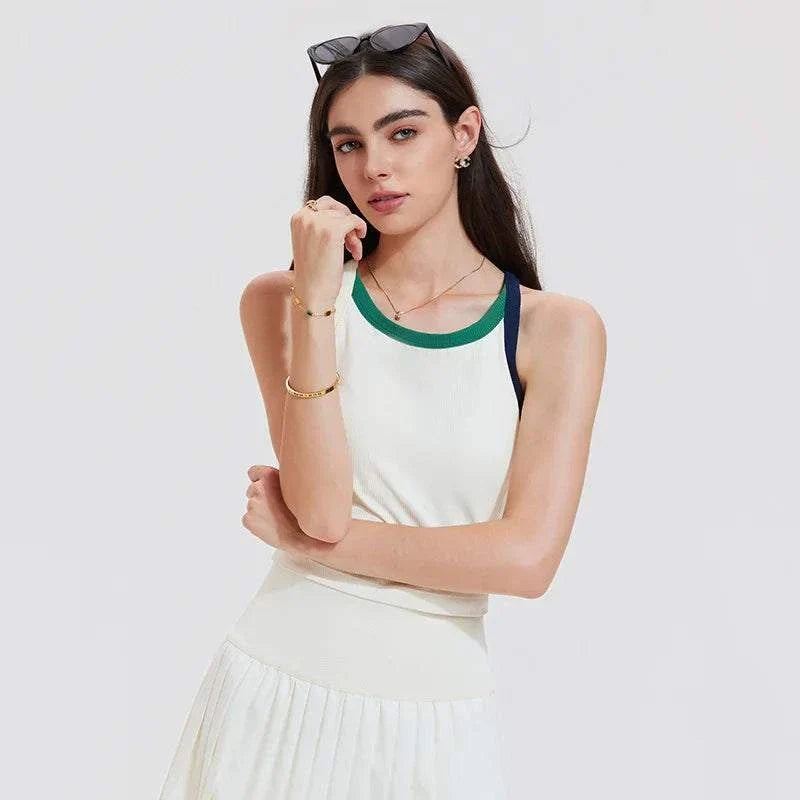 Ensemble Ace deux pièces femme débardeur et jupe-short respirant en nylon et élasthanne pour sport et fitness
