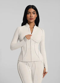 Veste de Sport Femme Premium Manches Longues Fermeture Éclair Col - 25157
