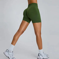 Short de Sport Femme Sans Couture Taille Haute 7,6 cm - Effet Fessier Galbé