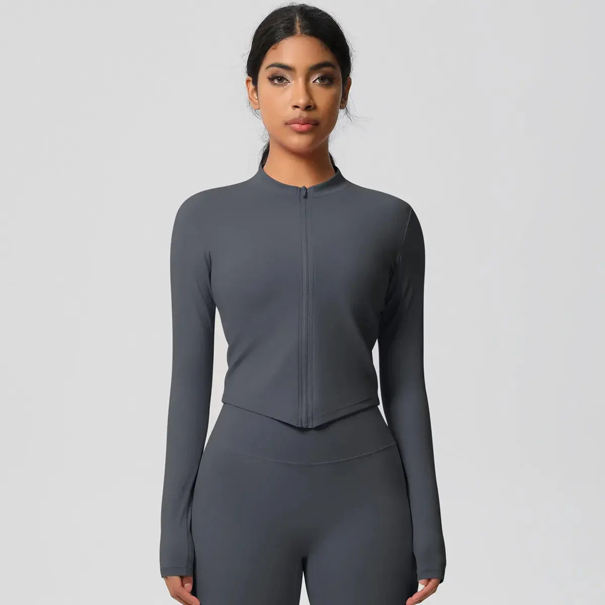 Ensemble Yoga Femme 2 Pièces Sans Manches Col Halter Côtelé Sans Couture - Y3530118