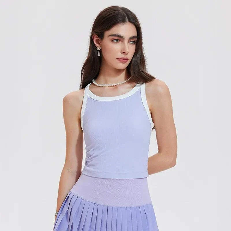 Ensemble Ace femme débardeur et jupe fitness respirant en nylon et élasthanne pour sport et yoga