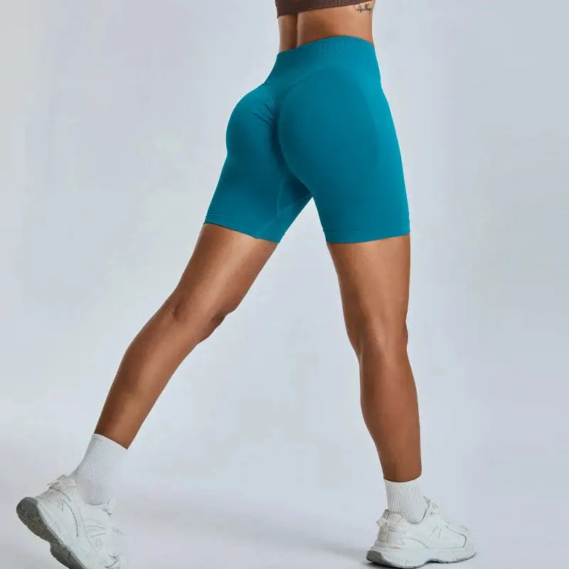 Short de Sport Femme Sans Couture Taille Haute 7,6 cm - Effet Fessier Galbé