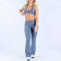 Ensemble Yoga Femme 2 Pièces Short Respirant - Nylon Spandex pour Pilates et Fitness
