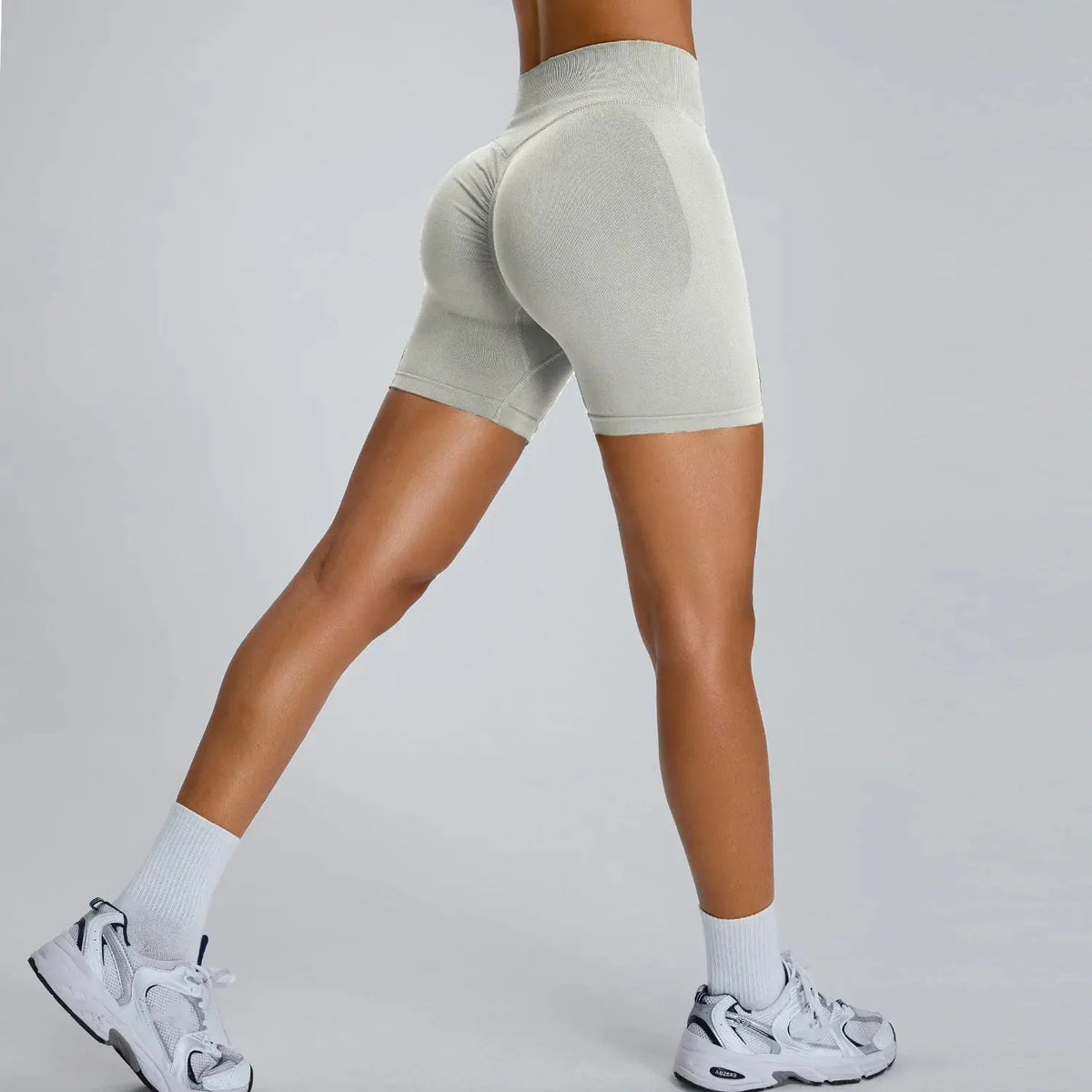 Short de Sport Femme Sans Couture Taille Haute 7,6 cm - Effet Fessier Galbé