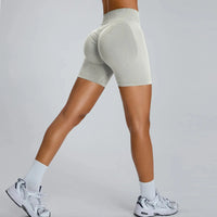 Short de Sport Femme Sans Couture Taille Haute 7,6 cm - Effet Fessier Galbé