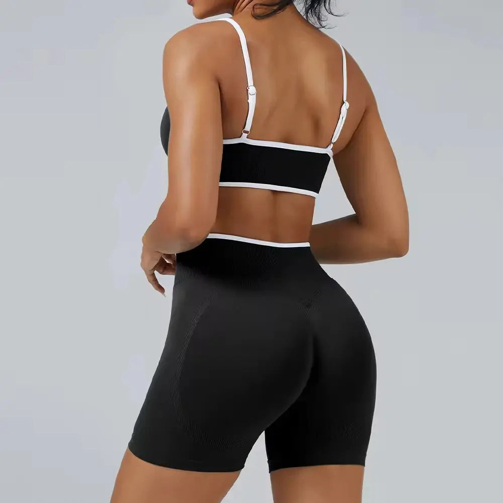 Ensemble Yoga Femme 2 Pièces Bloc Couleur Léopard Sans Couture - New Trend