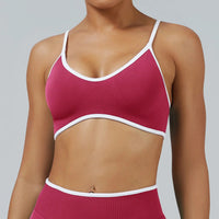 Ensemble Yoga Femme 2 Pièces Sans Couture - Legging Taille Haute et Soutien-Gorge pour Fitness