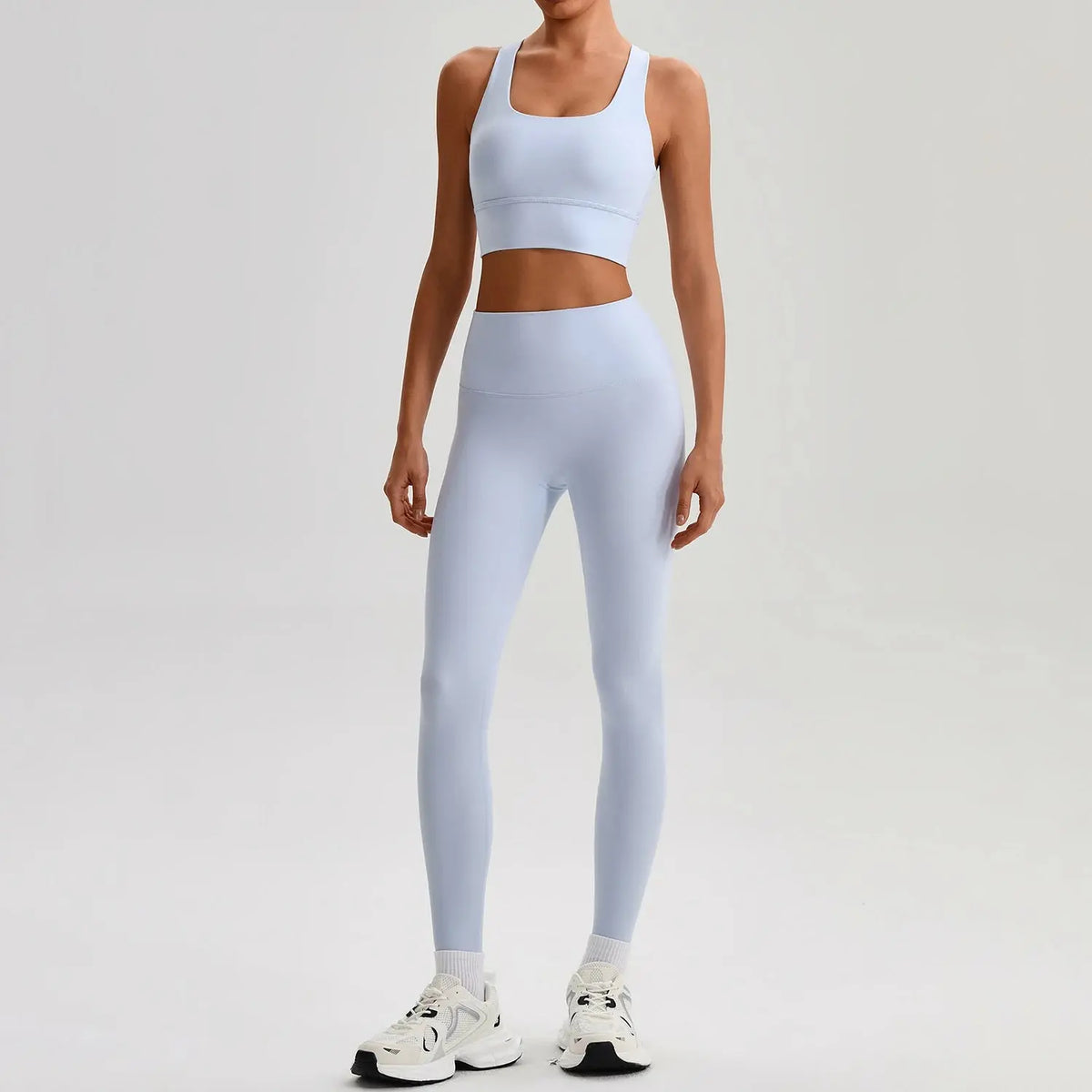Ensemble Yoga Femme 2 Pièces - Soutien-Gorge Dos Croisé et Legging Taille Haute - JYTZ8697