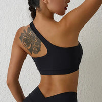 Soutien-Gorge Yoga Femme Une Épaule Sans Couture Maintien Élevé Sangles Y - WX18