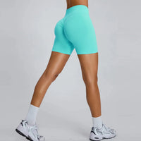Short de Sport Femme Sans Couture Taille Haute 7,6 cm - Effet Fessier Galbé