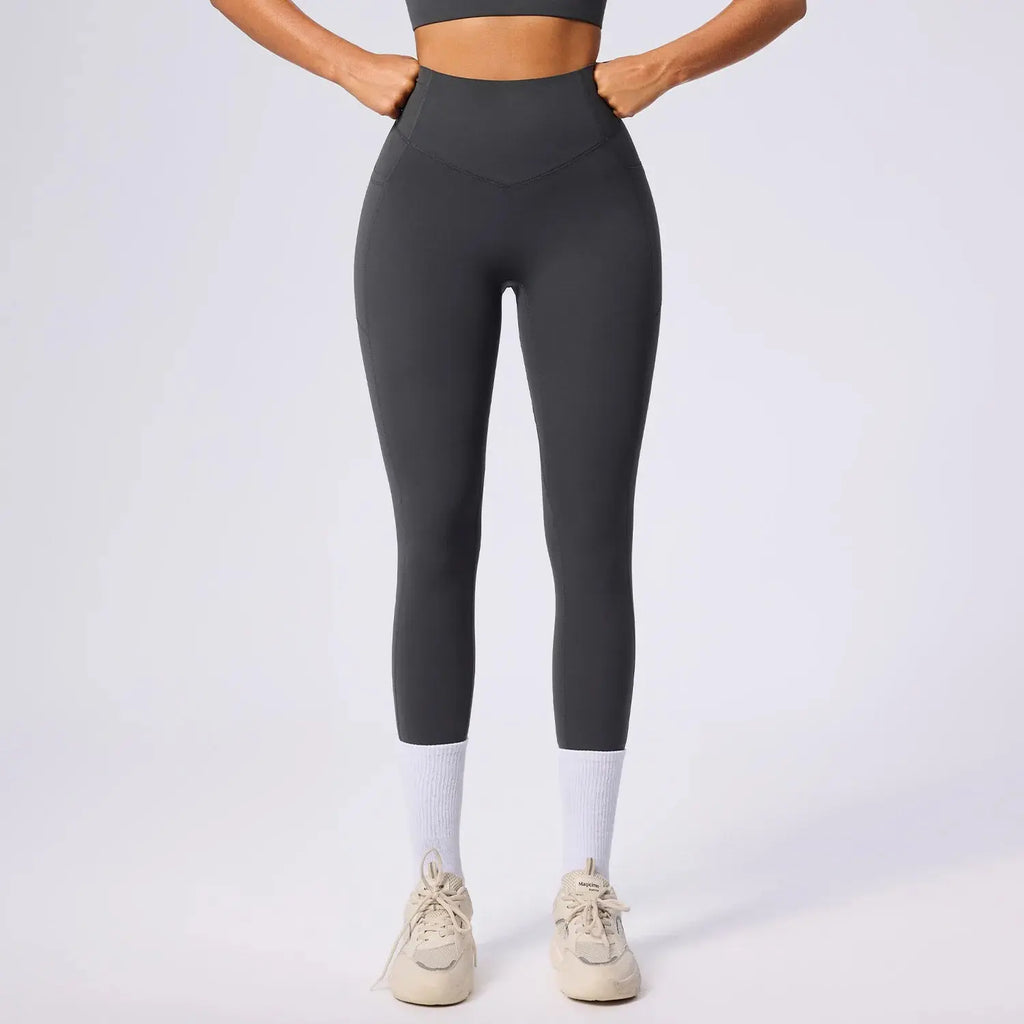 Legging Taille Haute Femme avec Poches Latérales - Extensible 4 Sens