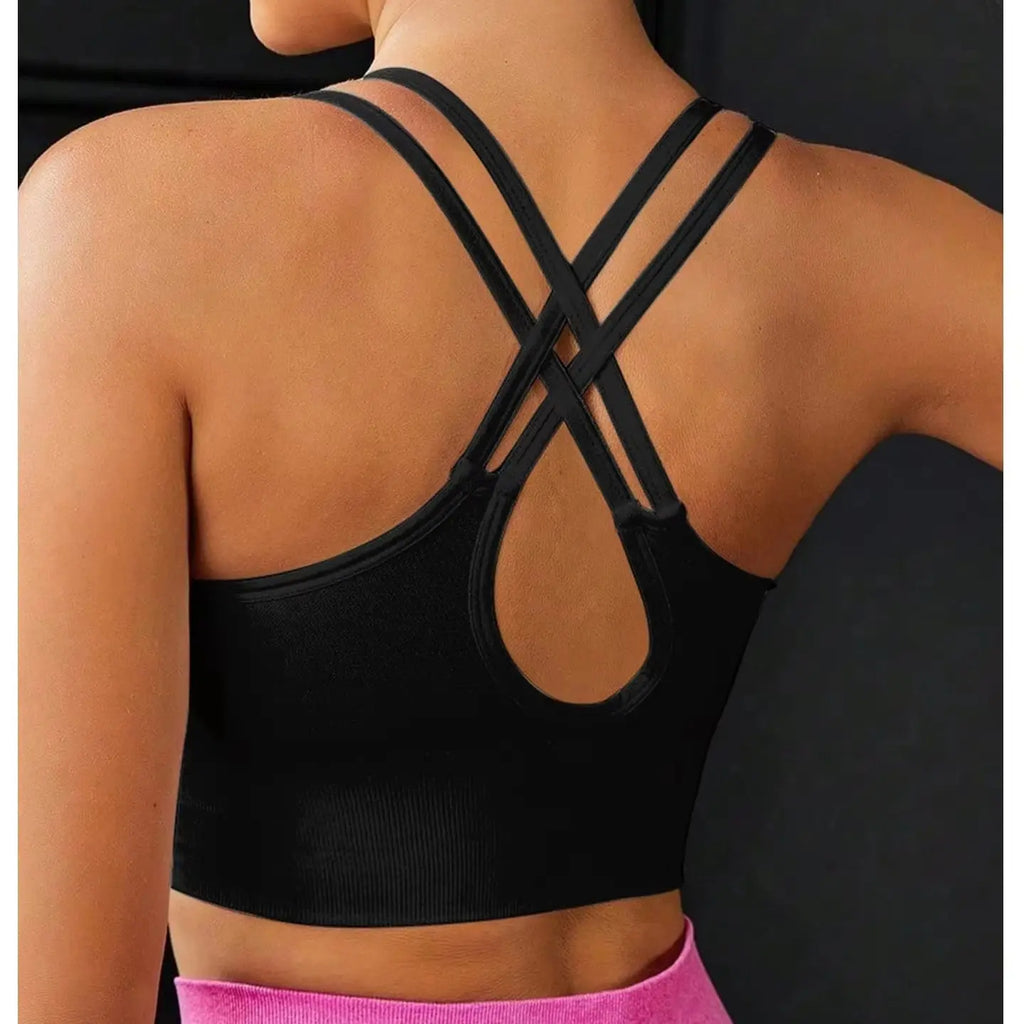 Top Yoga Femme Dos Nu Sans Manches Respirant Maintien Moyen - BG007