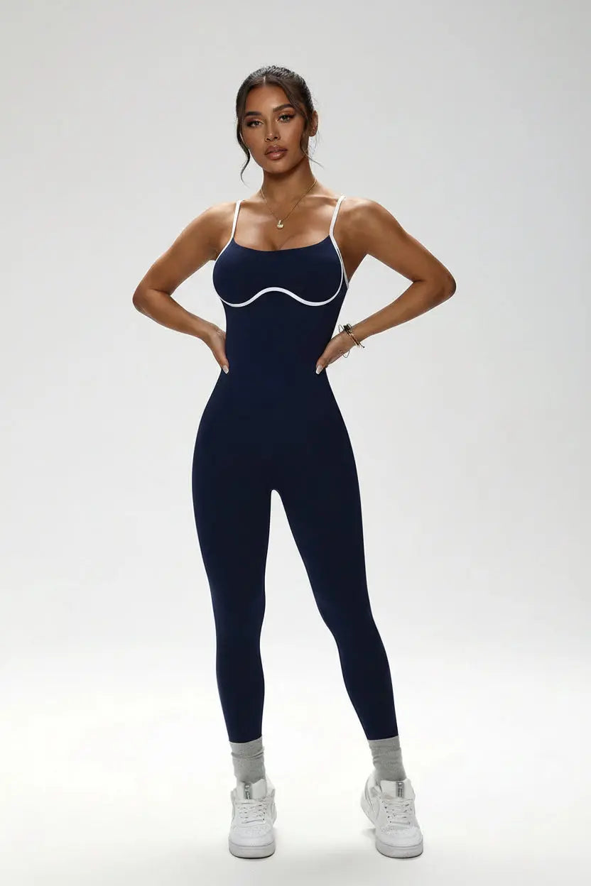 Body Femme Sans Couture Décolleté en V Sans Manches - Bloc Couleur Côtelé Séchage Rapide - lt4158
