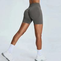 Short de Sport Femme Sans Couture Taille Haute 7,6 cm - Effet Fessier Galbé