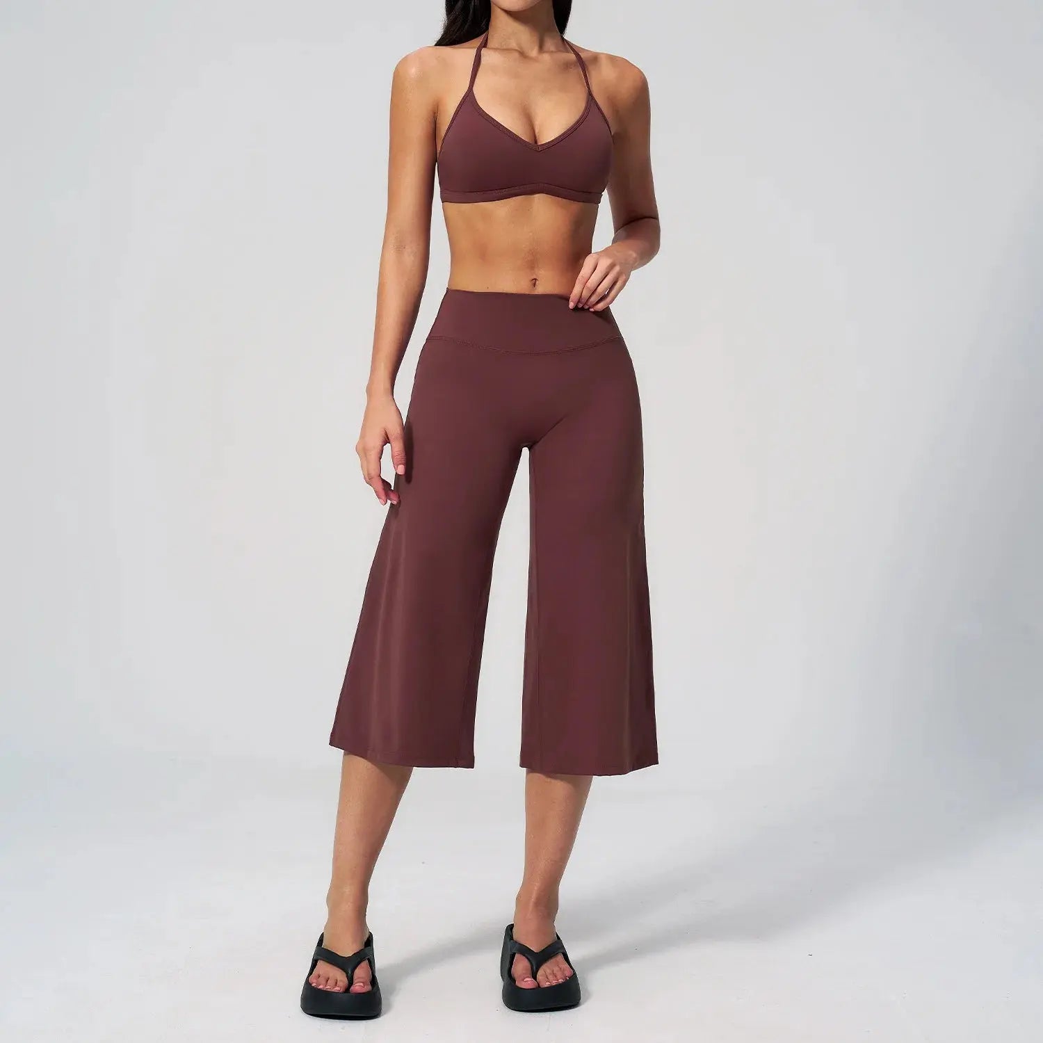 Ensemble 2 Pièces Dos Nu et Taille Haute pour Femme - Gym et Pilates