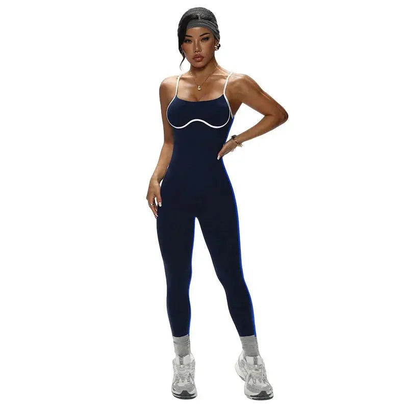Body Femme Sans Couture Décolleté en V Sans Manches - Bloc Couleur Côtelé Séchage Rapide - lt4158