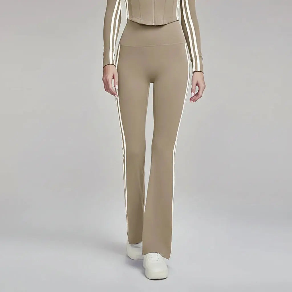 Legging Yoga Femme Taille Haute Slim Fit Rayé Respirant - DWPS124105