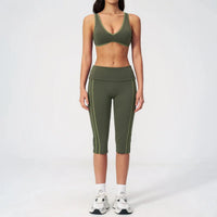 Ensemble Yoga Femme 2 Pièces Taille Haute Bloc Couleur Respirant - TZ3588-2